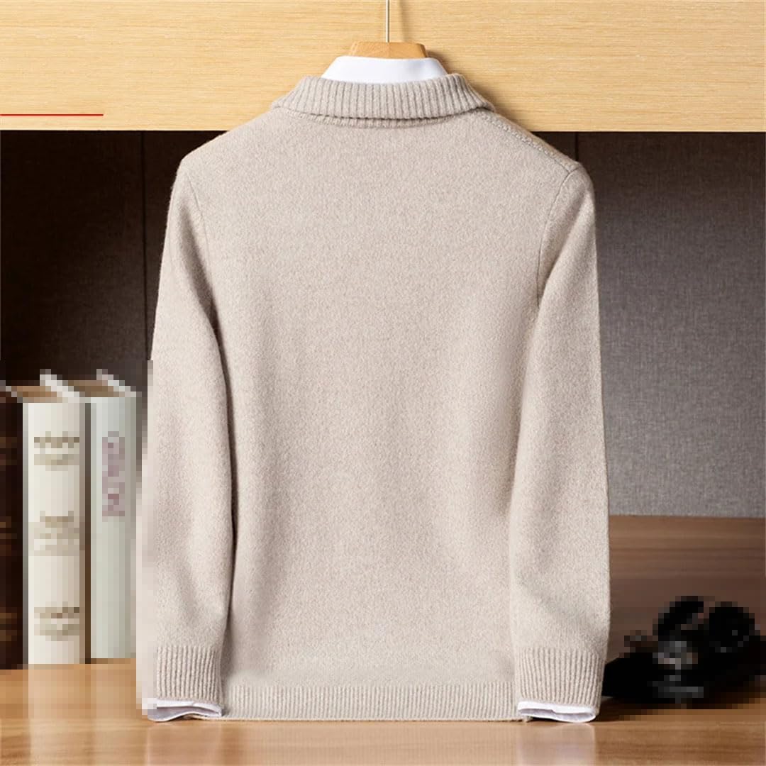 Vogrtcc Suéter De Cachemira Extragrande con Media Cremallera Y Solapa para Hombre Talla Grande