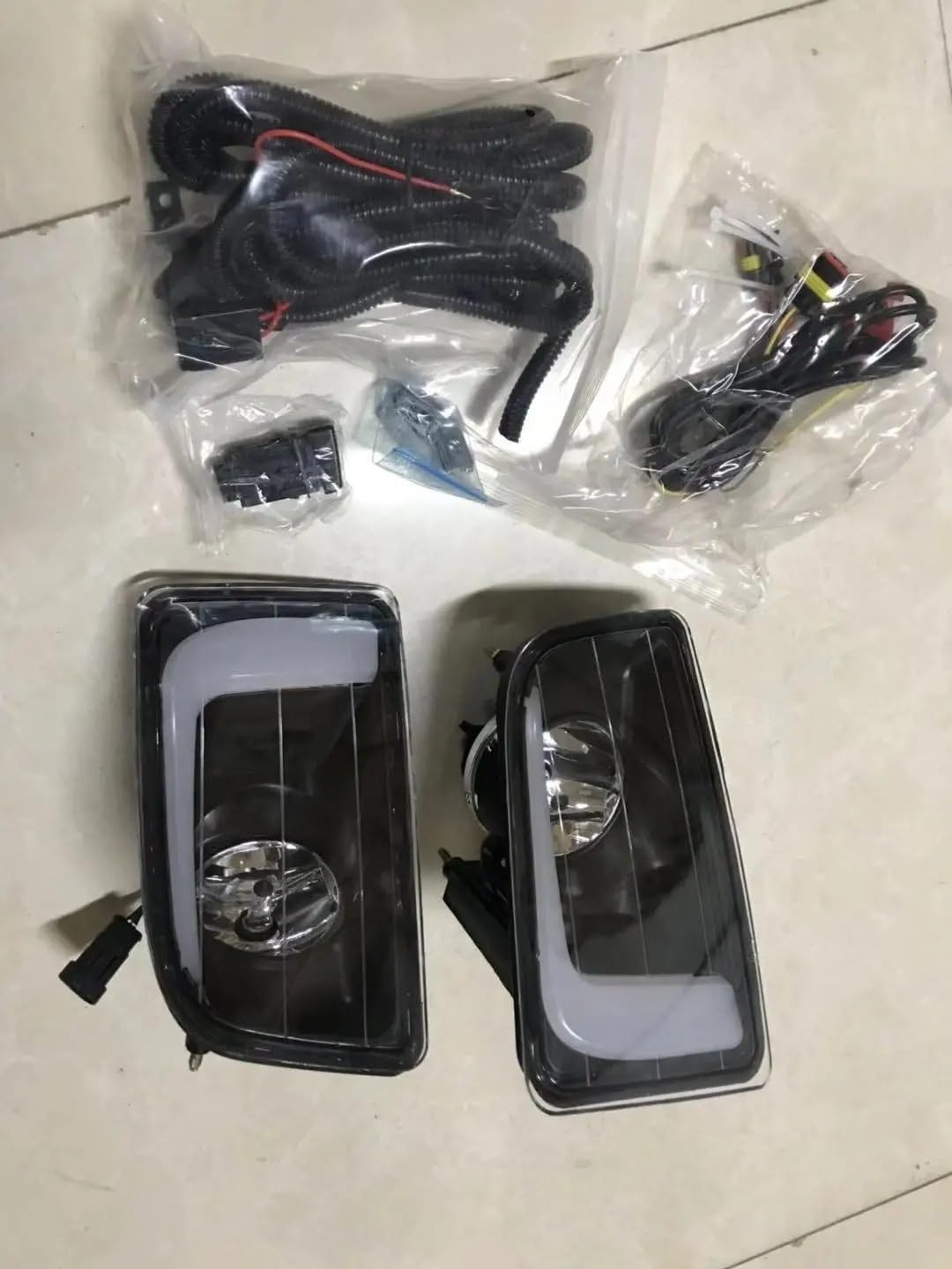 Luz Niebla 1 Juego Para ISUZU Para D-MAX Para DMAX 2014 2015 Luces Diurnas LED DRL 12V Cubierta Faros Antiniebla ABS Con Intermitente Luces Antiniebla Coche