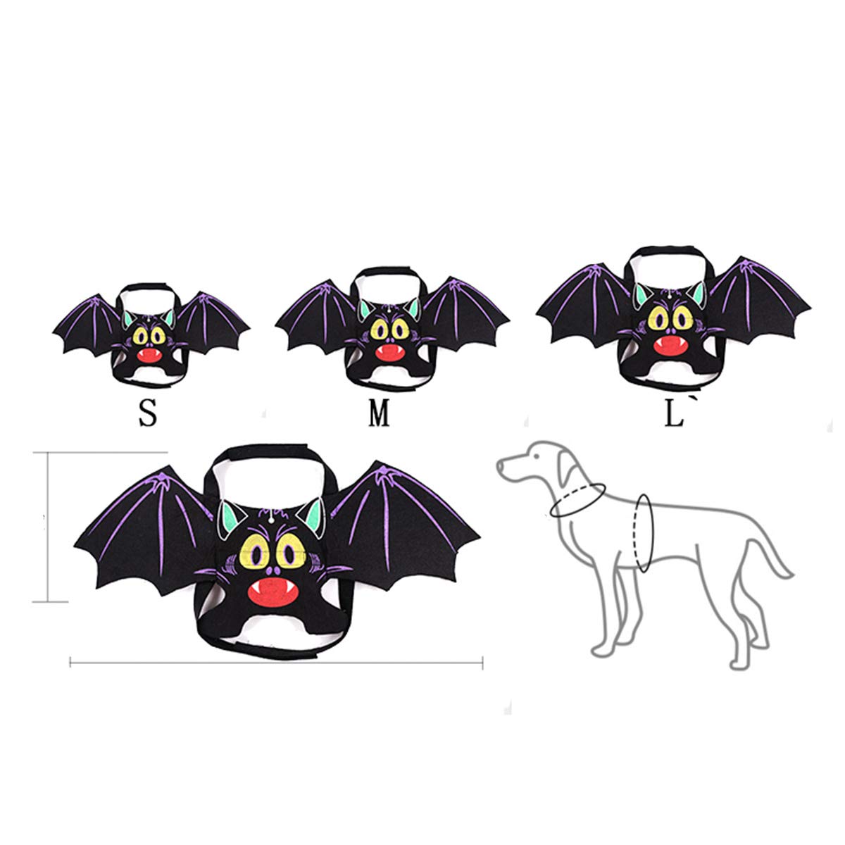 Fledermausflügel Für Haustiere – Fluoreszierend, Für Katzen & Hunde, Halloween-Kostüm & Cosplay