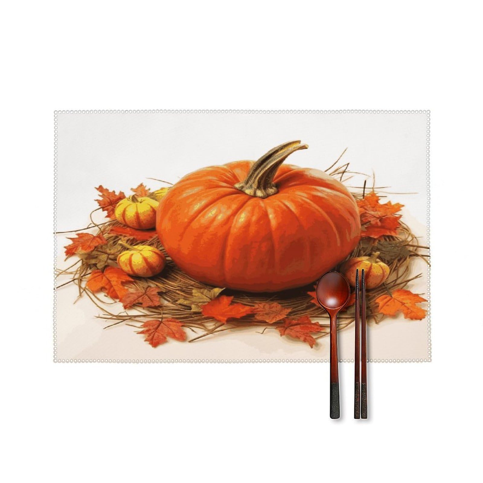 Fodpand Style Fall Pumpkin Placemats Set Of 4 Place Mats Table Mats