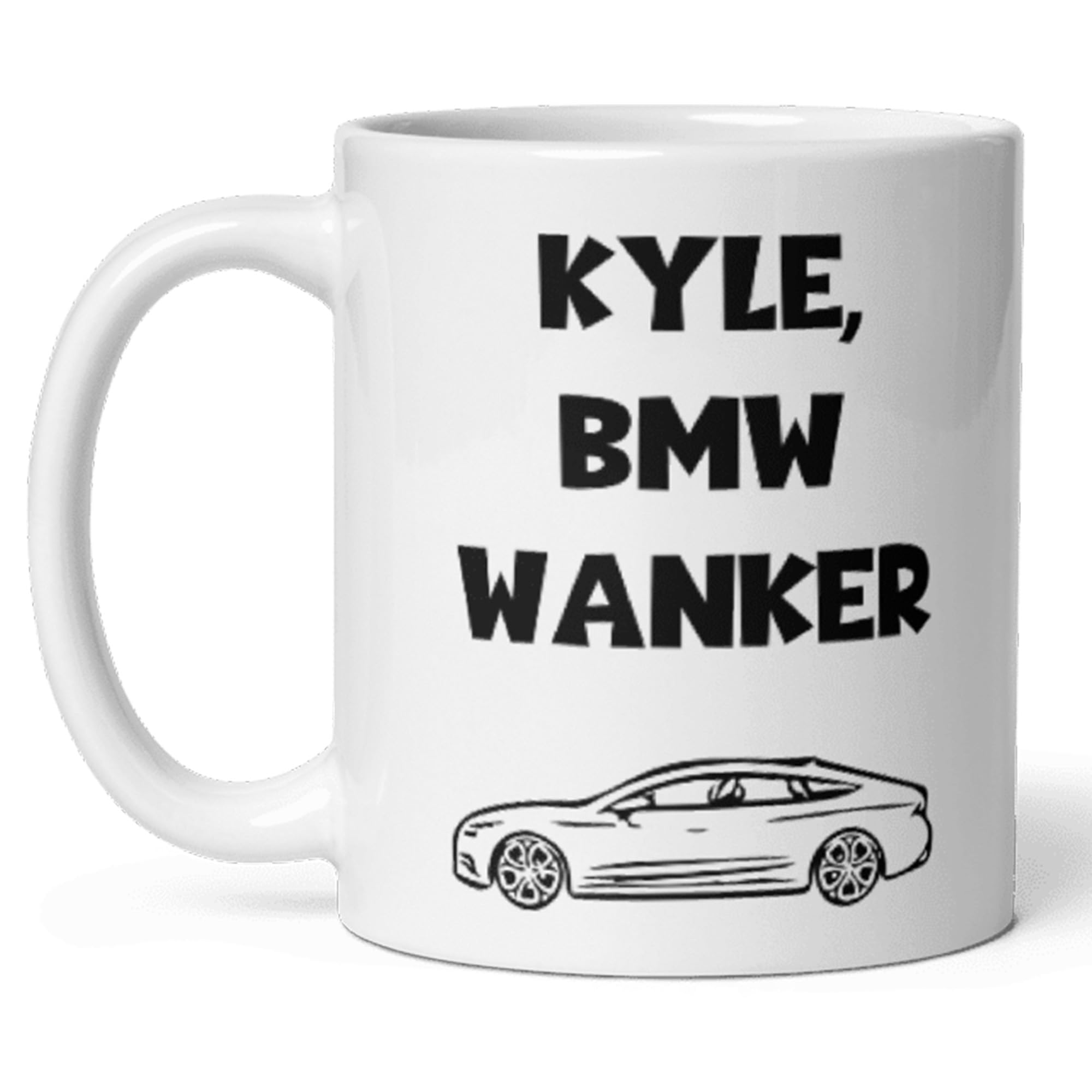 Confidently Quirky - Personalised BMW Wanker White Mug, Funny BMW Secret Santa Gift, Joke BMW Birthday Gift, Funny Boyfriend BMW Anniversary, Joke Husband BMW Gift
