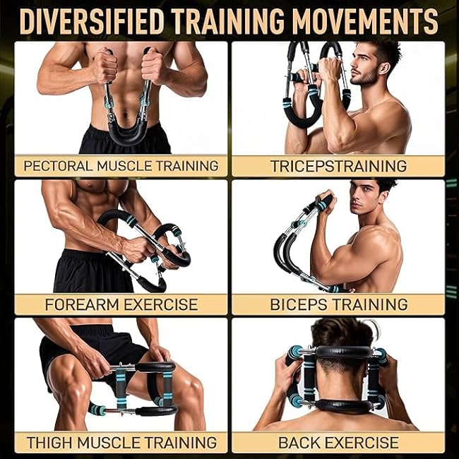 Arm Trainer for Men - Adjustable Chest Workout Equipment for Home Gym, Muscle Builder & Strength Training for Arms, Chest(40-90lb)