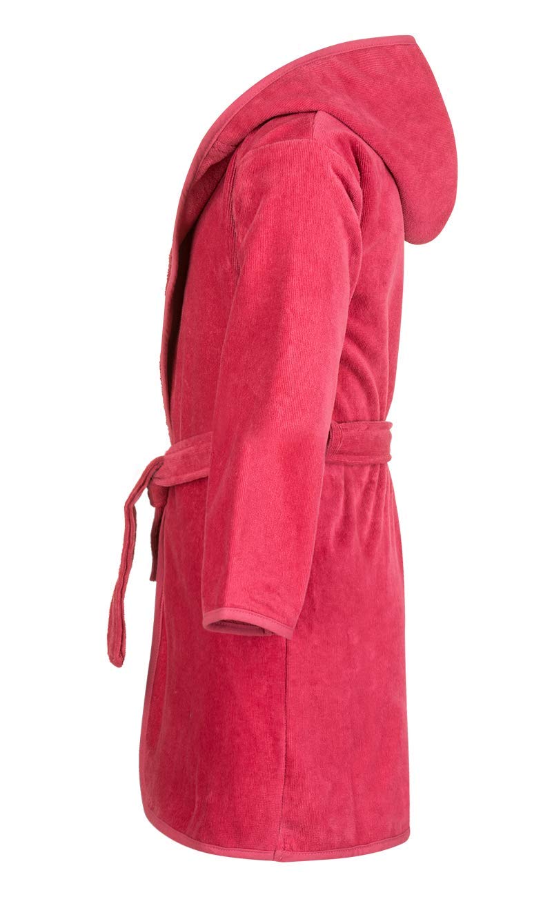 Badrock - Peignoir de Bain pour Enfants avec nom brodé - Blanc - 100% Coton Velours