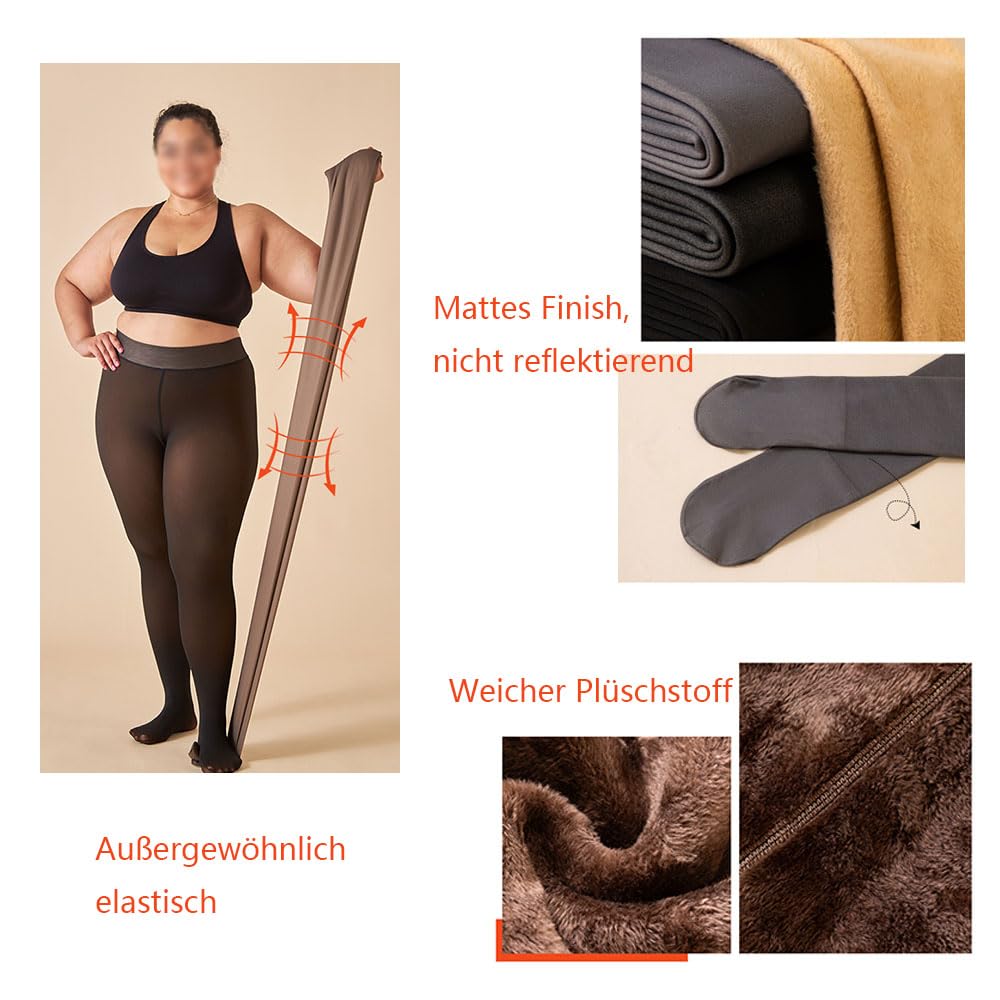 Collant termici da donna, 2 pezzi, design a vita alta, elasticizzati, delicati sulla pelle, adatti per tutti i vestiti invernali, si adattano perfettamente a vestiti invernali stivali e molto