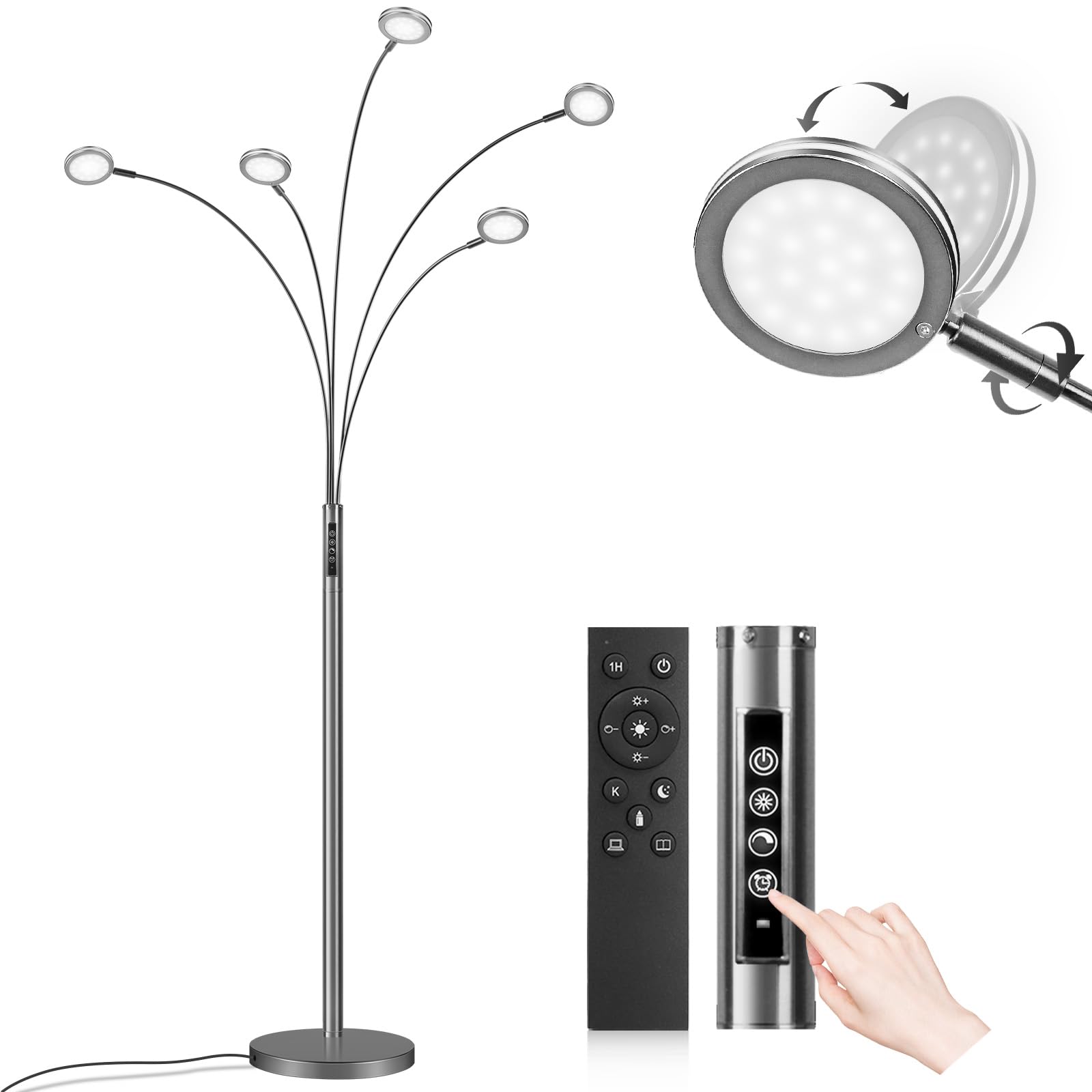 Bairth LED Arc Floor Lamp with Remote