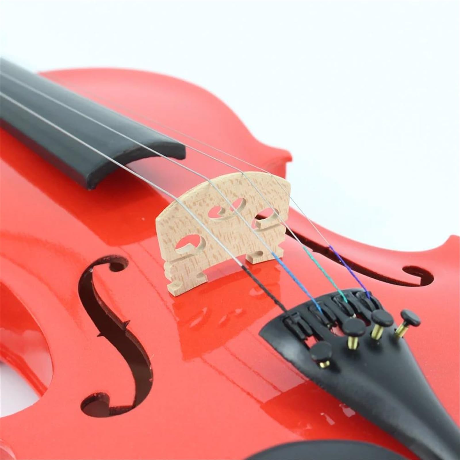 Violino 3/4 Violino Acustico In Legno Massello Rosso Con Custodia Per Archetto Corde Per Poggiaspalle E Sordina Adatta Ai Principianti