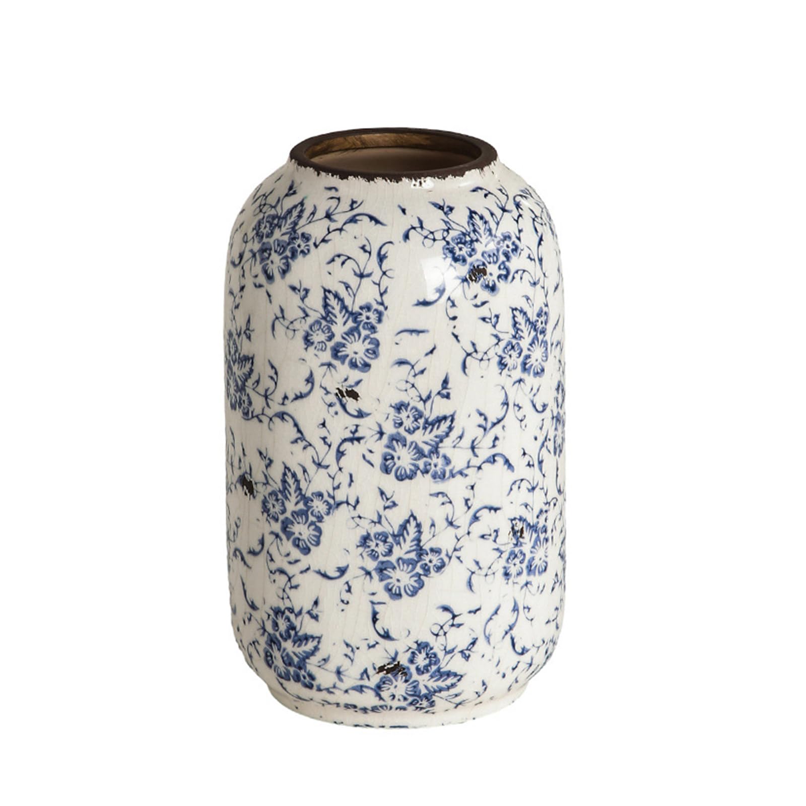 White Vases Distresseds Surfaces Wide Mouth Home Decoration Centerpieces Distresseds Crackles Glazes Flower Vases