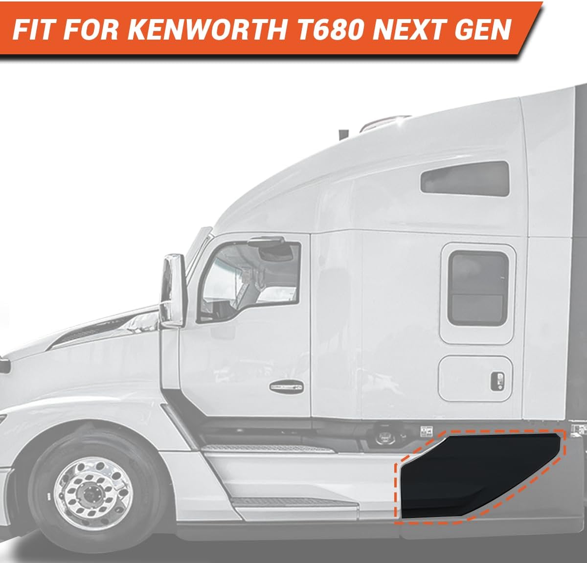 Rear Side Fairing Panels For Kenworth T680 2022 2023 2024+ (Center Skin) OE Replacement Right Passenger Side Fairing Skirt Panel for T680 Accessories (Passenger Right Side)