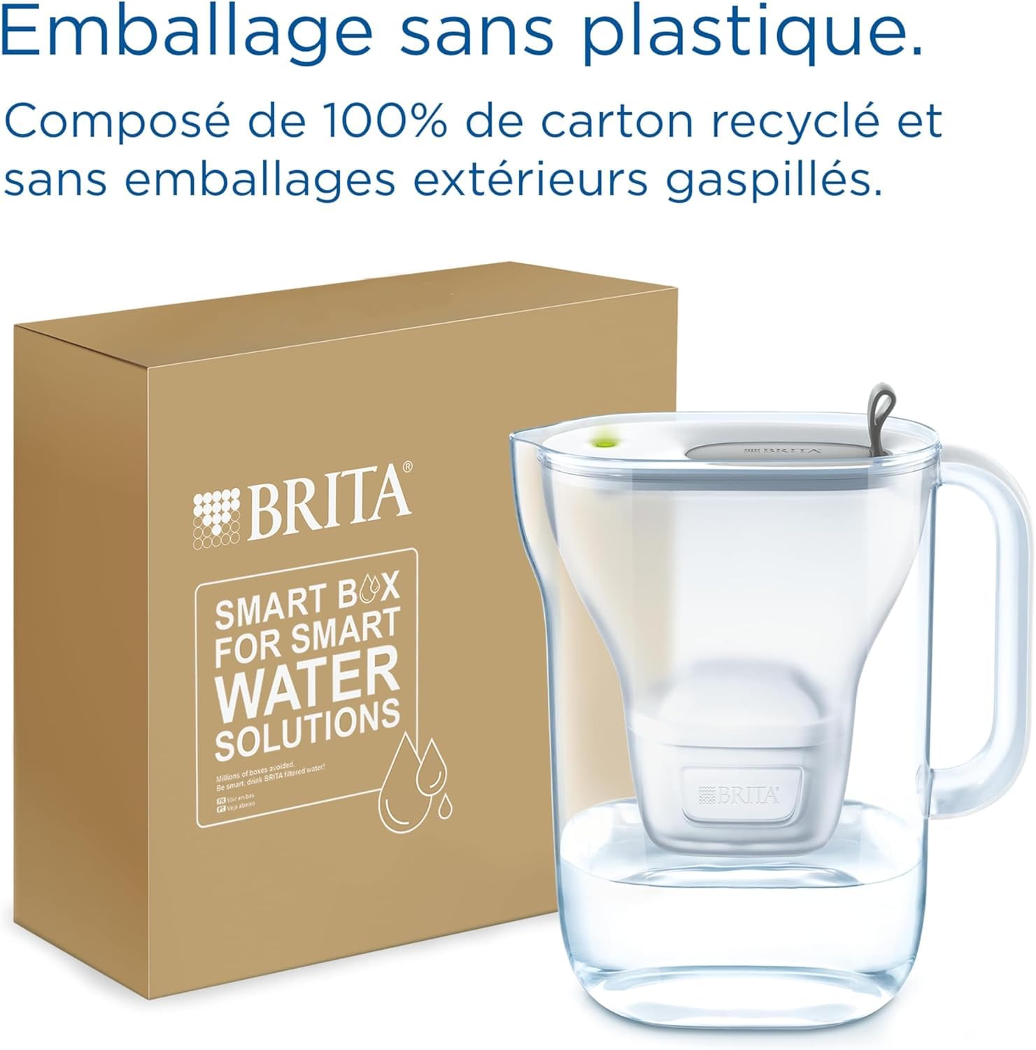 BRITA Jarra filtrante estilo gris (2,5 l) incl 1 cartucho filtro agua grifo MAXTRA PRO All-in-1 reducido PFAS*,piedra caliza, cloro, algunas impurezas y metales indicador tiempo y volumen vertido