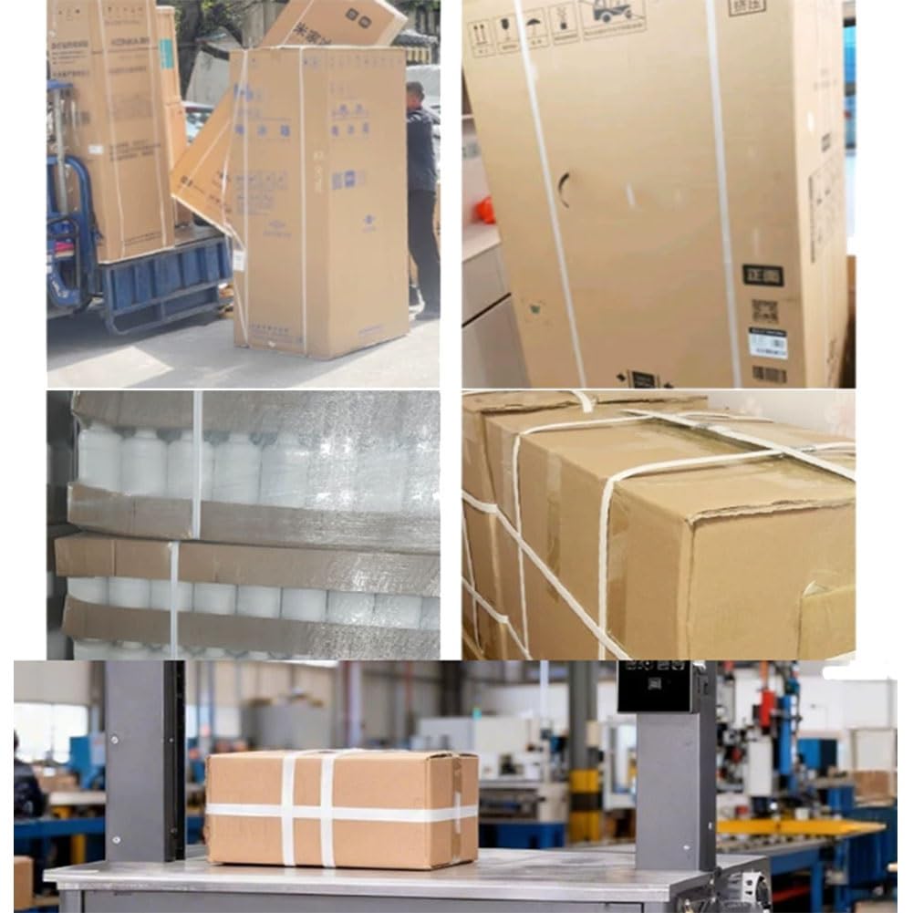 Rolle Aus Gewebtem Umreifungsband, Polypropylen (PP) Umreifungsband, Hohe Reißfestigkeit (1300 Lbs), für Paletten, Kartons & Industrieverpackungen, Weiß(White/15)