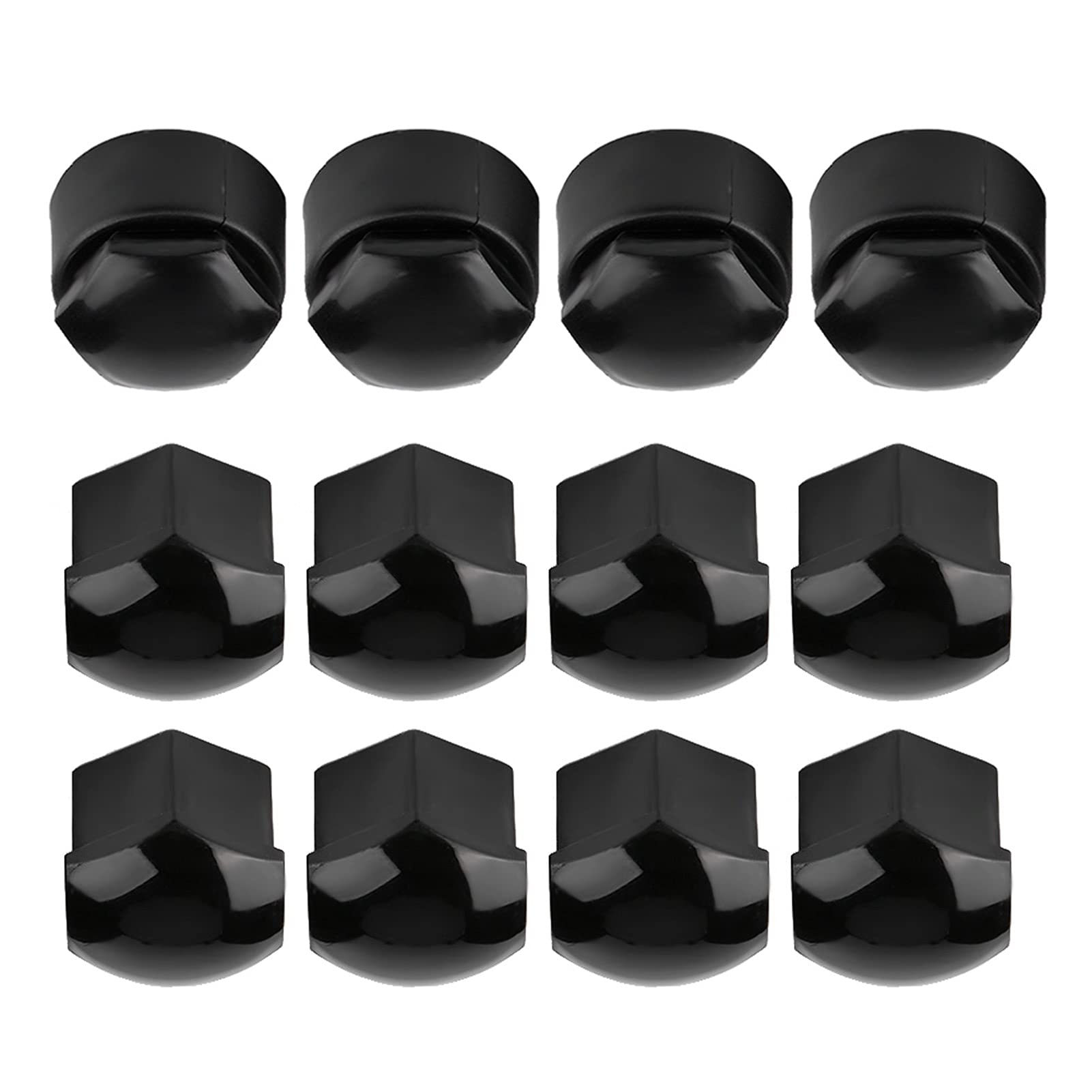 Cache-écrous Antivol PLAFOPE Pour Roues - Lot De 16 Bouchons + 4 Antivol + Extracteur - Noir/argent