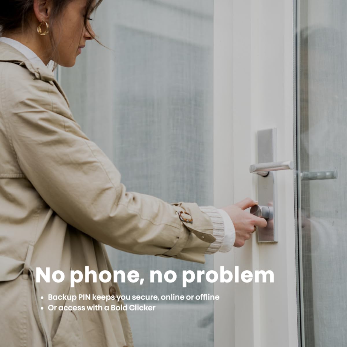 Bold – Elite Smart Lock SX33 – inteligentny zamek do drzwi bez klucza – Bluetooth i Wi-Fi – łatwa instalacja – sterowanie aplikacją – miedziany