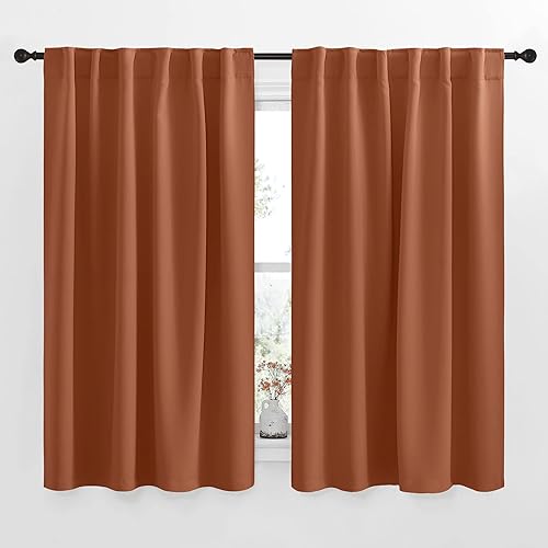 Halloween Bedroom Blackout Draperies Panels - (Burnt Orange Color) 52