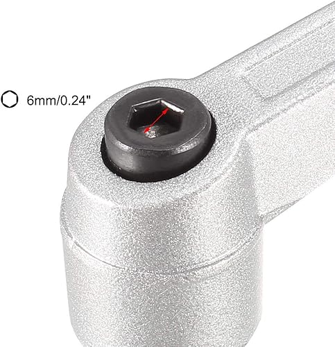 Miniatura 10 de uxcell M8 x 1.260 in mango ajustable palanca de sujeción rosca botón trinquete macho roscado perillas roscadas manijas de tornillo giratorio pernos