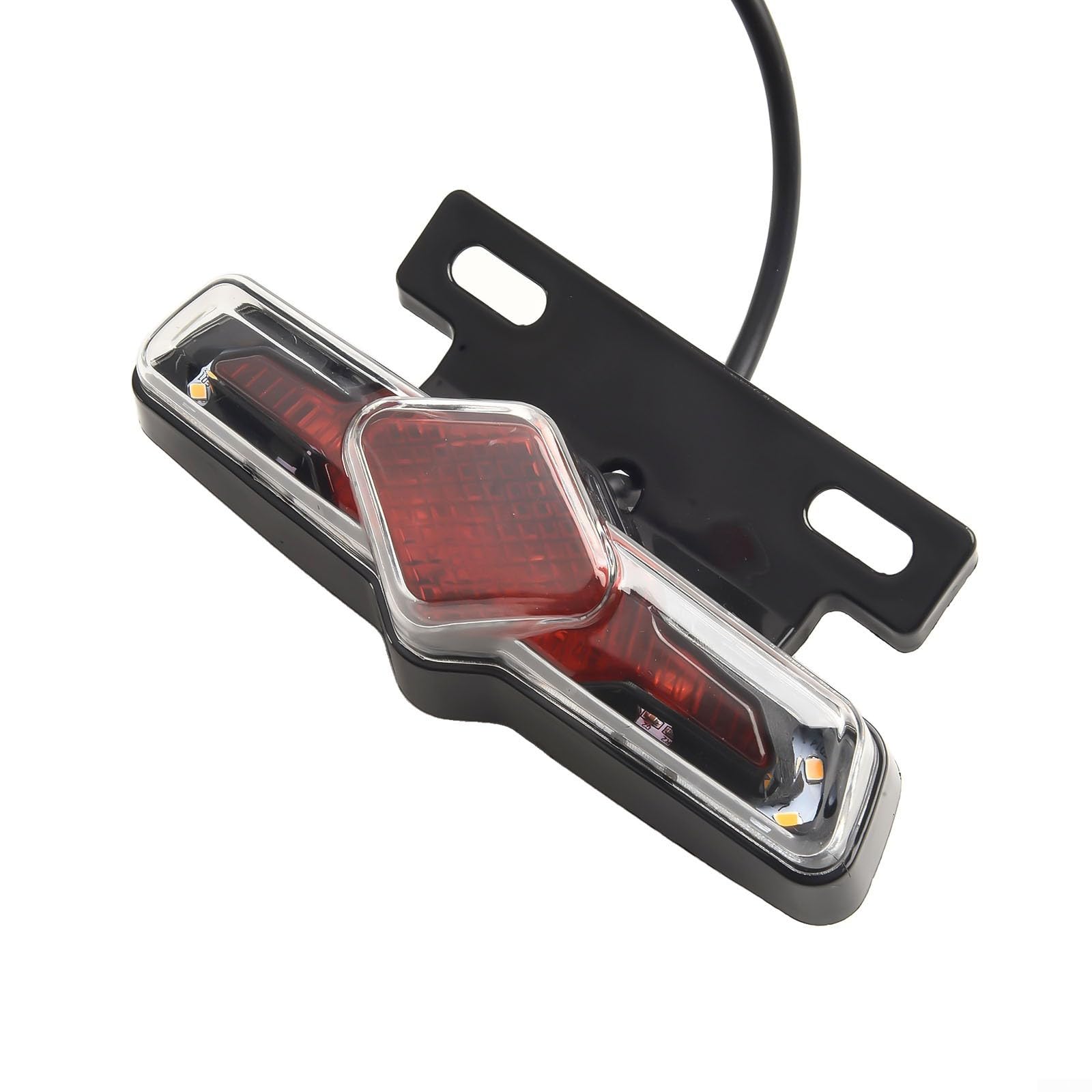 Posheliox Electric Bicycle Taillight with Turn Signal and Brake Light, 12V 36V 48V 60V Ebike Rear Rack Lamp for Cycling Safety(12V)