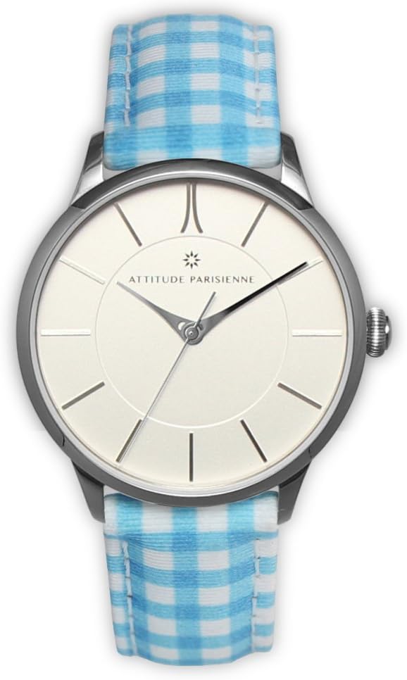 Gingham Attitude Parisienne 38 mm Stainless Steel Bracelet Watch