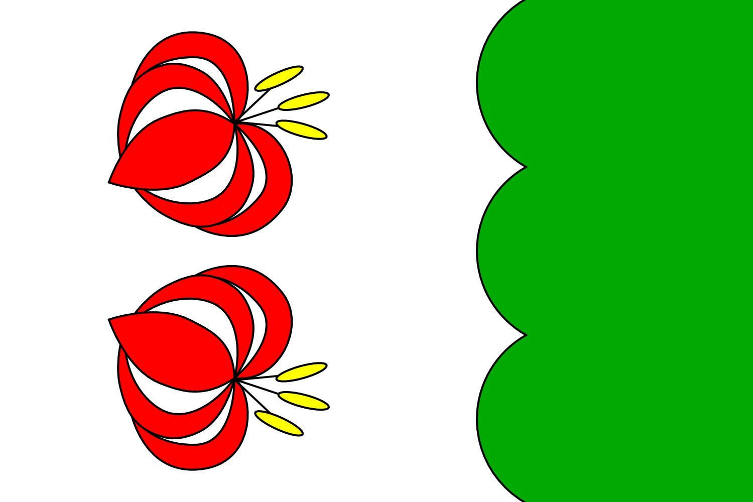 Drapeau Large Svor CZ de la région de Česká Lípa pour mât extérieur
