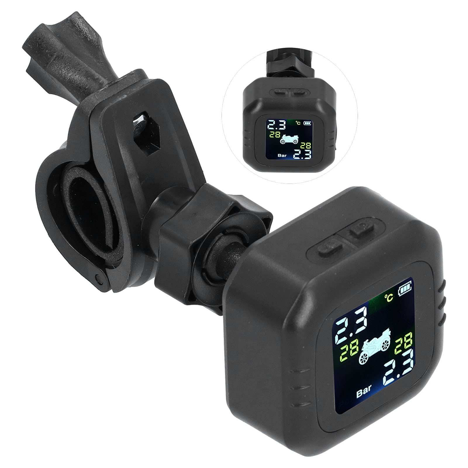 Motorrad Tpms mit 2 Wasserdichten Ip67 Sensoren Usb Ladegerät inklusive Präzise Reifendruck und Temperaturüberwachung Für Motorräder Kompatibel