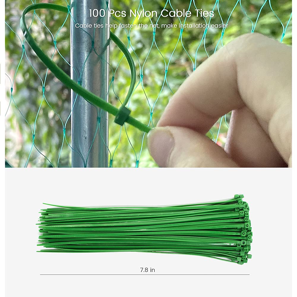 Filet anti-oiseaux 5 m x 10 m Lot de 2 avec attaches nylon pour protection plantes fruits légumes