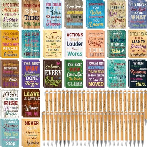 Mini blocs-notes inspirants Sabary | Cadeaux en vrac de motivation avec stylos en métal