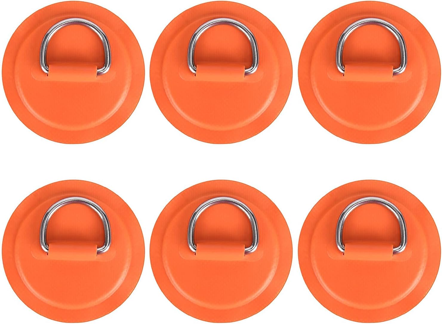 TOBWOLF 6 Pack Stainless Steel D-Ring Patch for Inflatable Boat Kayak Dinghy SUP, D-Ring PVC Patch Stand-Up Paddleboard Canoe Rafting Accessories, NO Glue Included : Sports & Outdoors