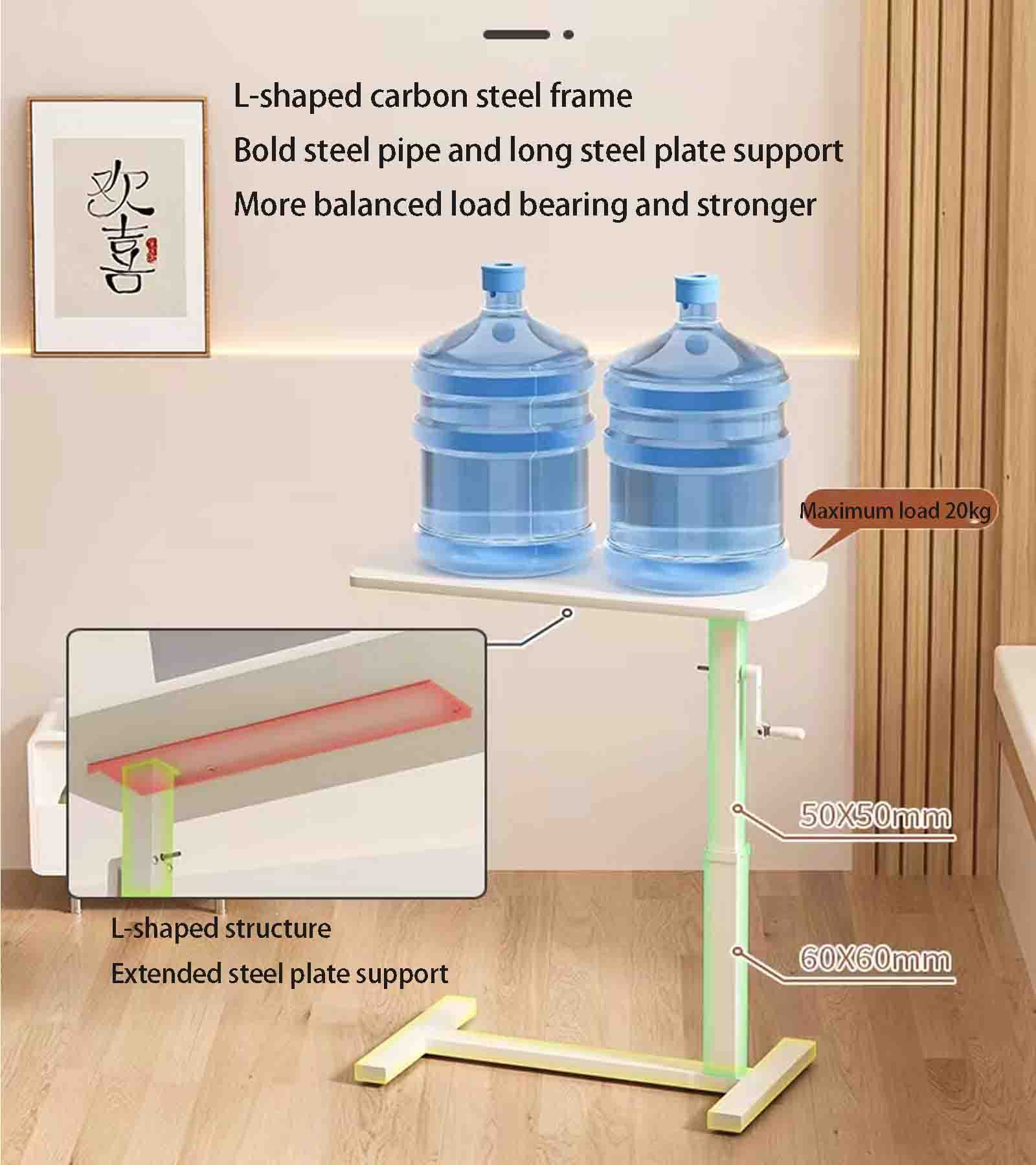 Mesa de Cama con Ruedas, mesita de Noche elevadora móvil, Mesa Auxiliar para sofá, Cama para Dormitorio, Escritorio para computadora, Uso médico en hospitales y hogares