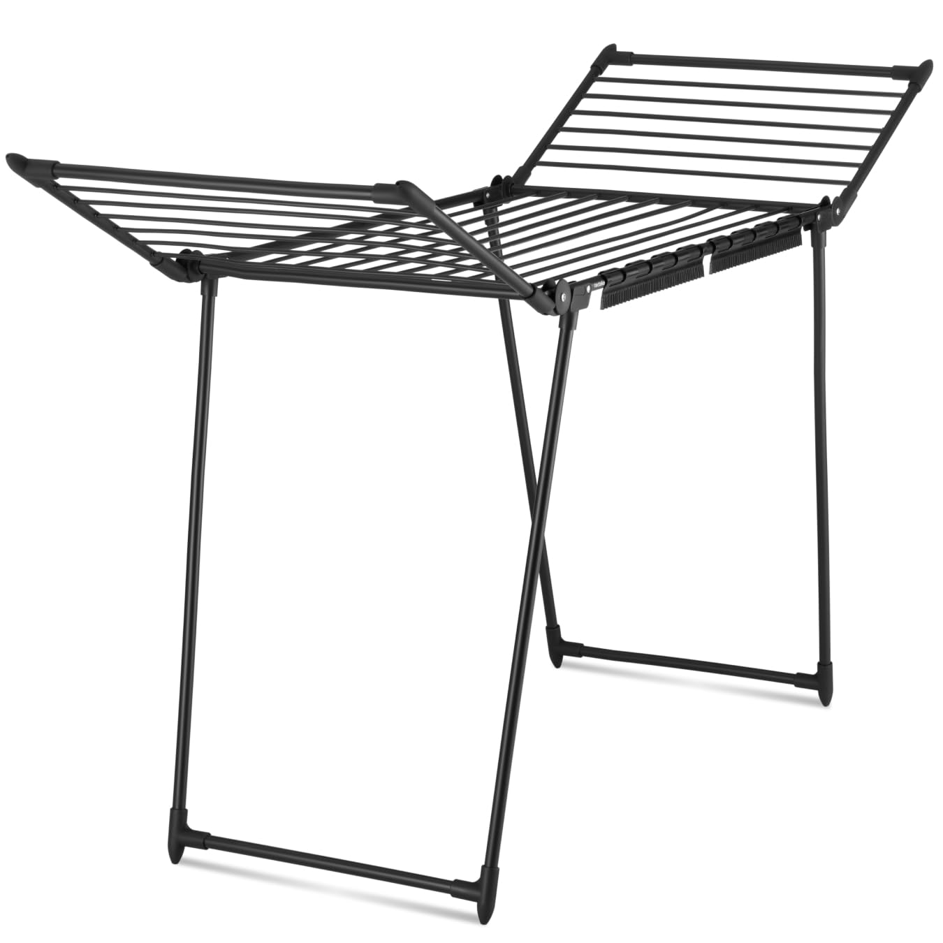 tectake® Etendoir Linge Interieur & extérieur Séchoir à Linge Pliable avec etendage de 1,80m, Etendoir Chaussette & Petites pièces Rangement buanderie pour lessive Organisation Maison - Noir