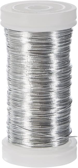 Rayher 2400121 Floral Wire for Flower Arrangements, Florists wire, silver, 100 m