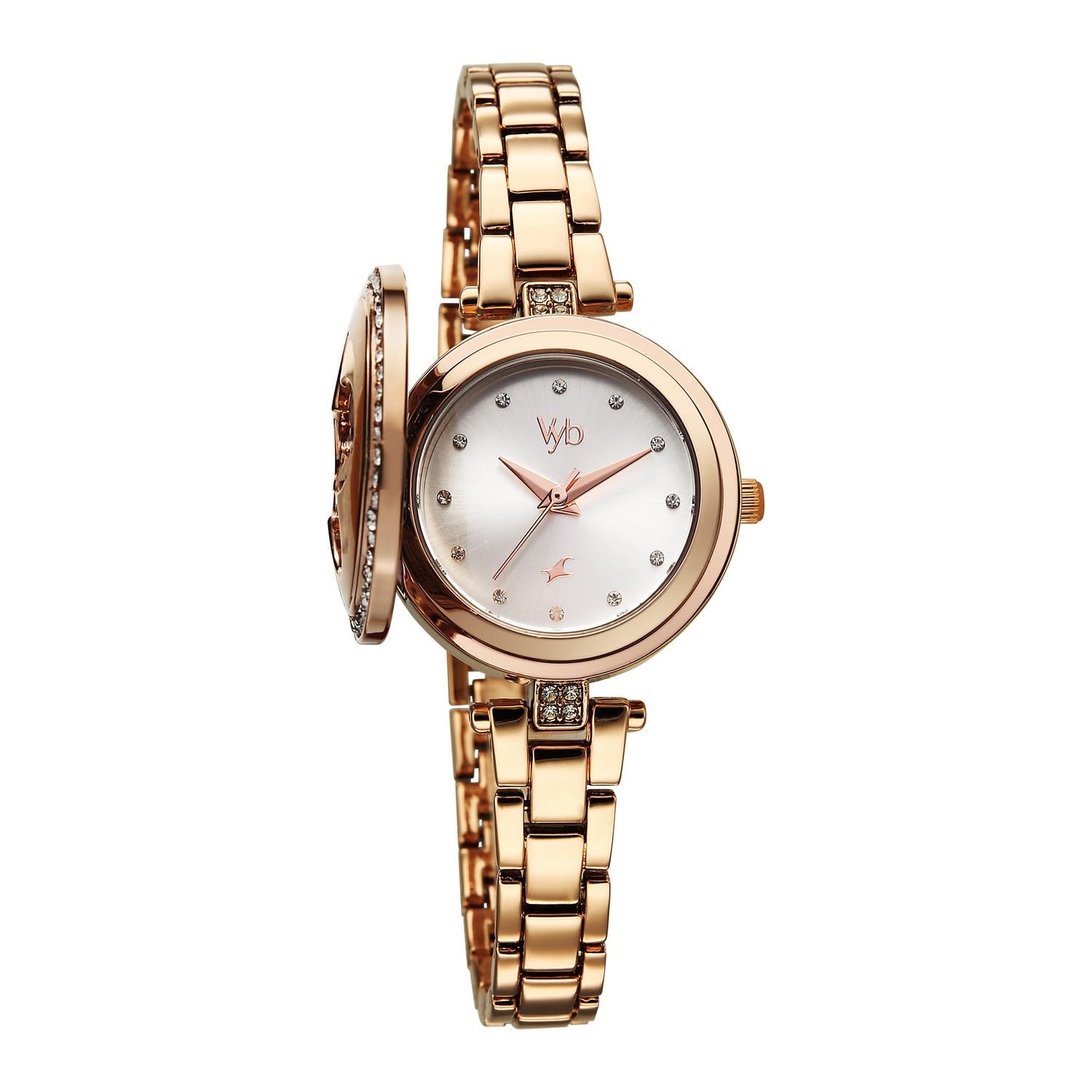 Vyb 6.0 Eclipse Quartz White Round Dial Women's Watch | Stainless Steel Strap Material | Watches for Women Analog | Girl's Analog Watches - FV60089WM01W-image-19