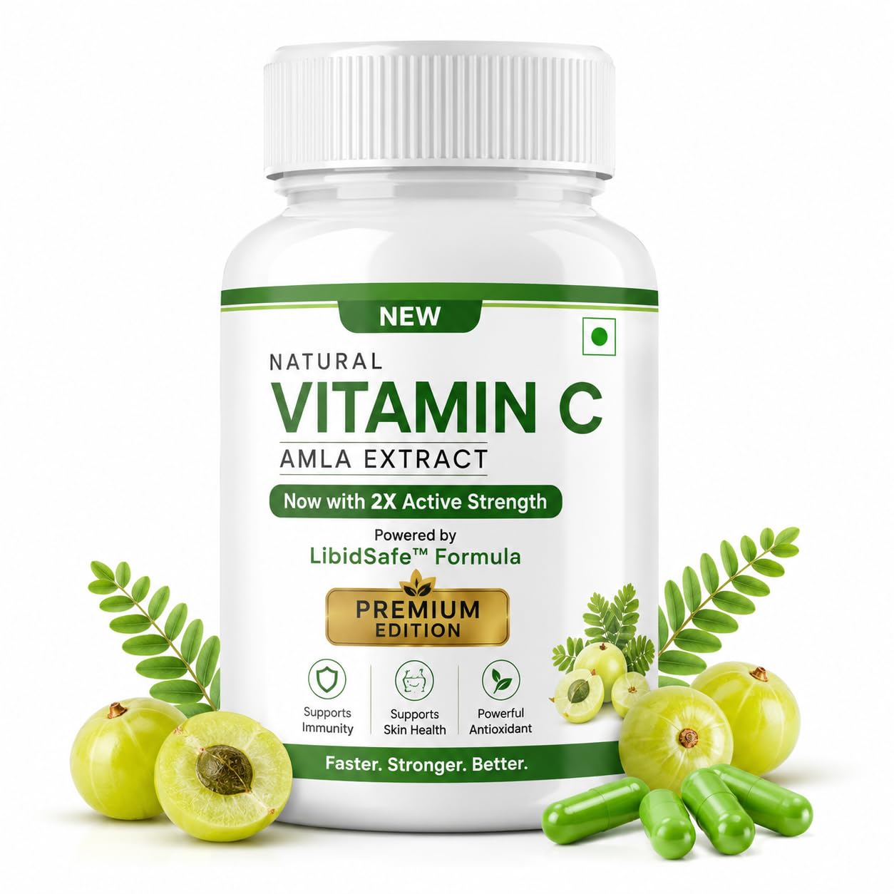 Vitamin C Capsules with Amla Extract, Antioxidant Support Supplement, Daily Immune and Wellness Nutrition Formula-picture-23
