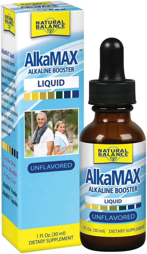 Natural Balance Alkamax Alkaline Booster - Alkaline Water Drops, Liquid pH Balancing Drops for Drinking Water or Beverages, Helps Neutralize Acids for Men & Women, Mineral Formula - 1 Fl Oz Bottle