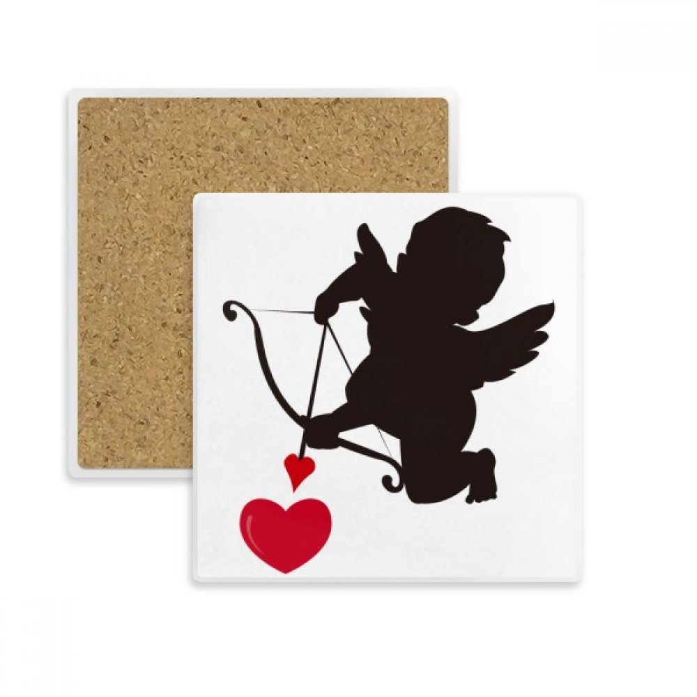 Tasse porte Cupidon en pierre dessous de verre l'amour cadeau romantique