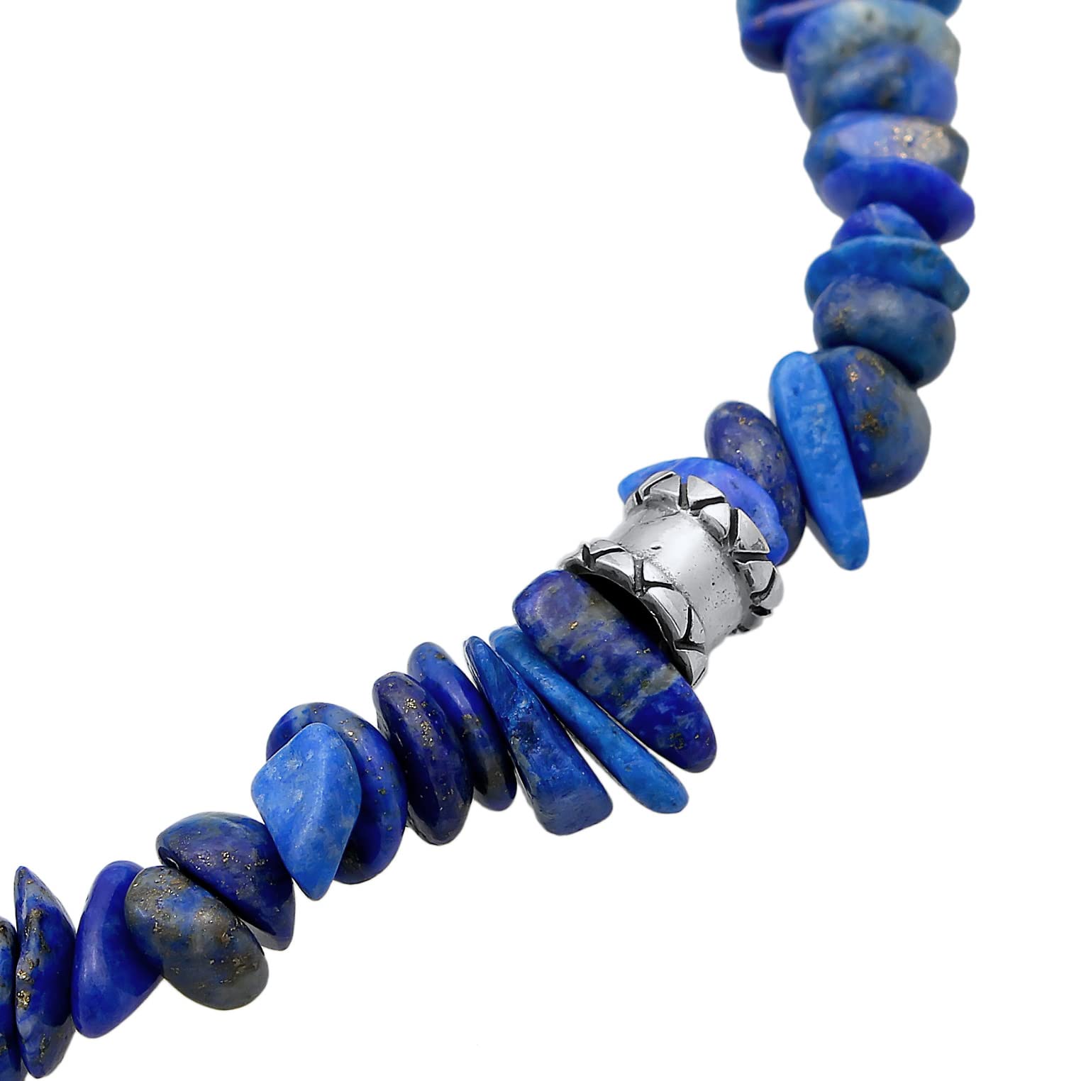 Kuzzoi Buddha Herren Armband aus Lapis Lazuli Edelstein Splitter und Beads