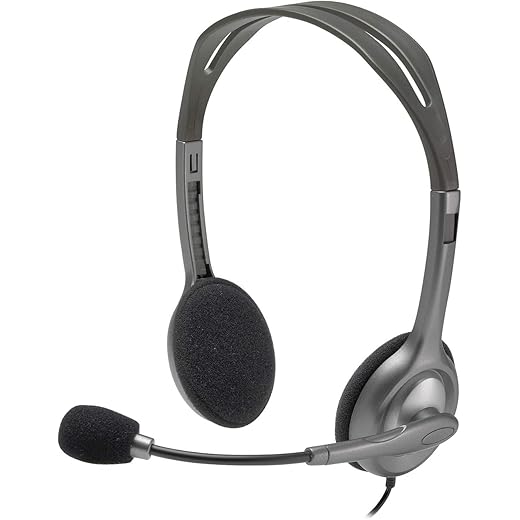 Logitech H110 Wired Headphones with Mic - Black