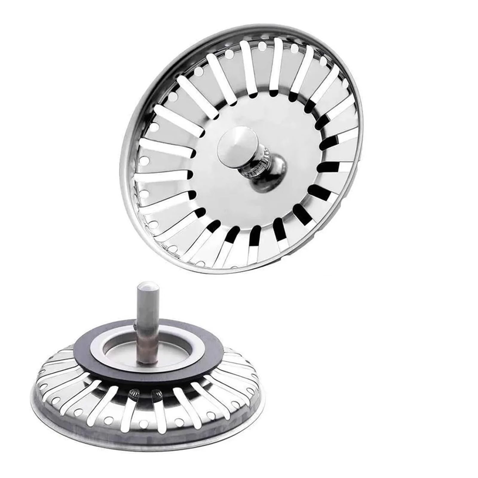 Kitchen Sink Drain Stopper Strainer Stainless Stee Strainer Stopper 84mm Kitchen Sink Strainer Stainless Steel Waste Plug Replacement Bathroom Hair Catcher