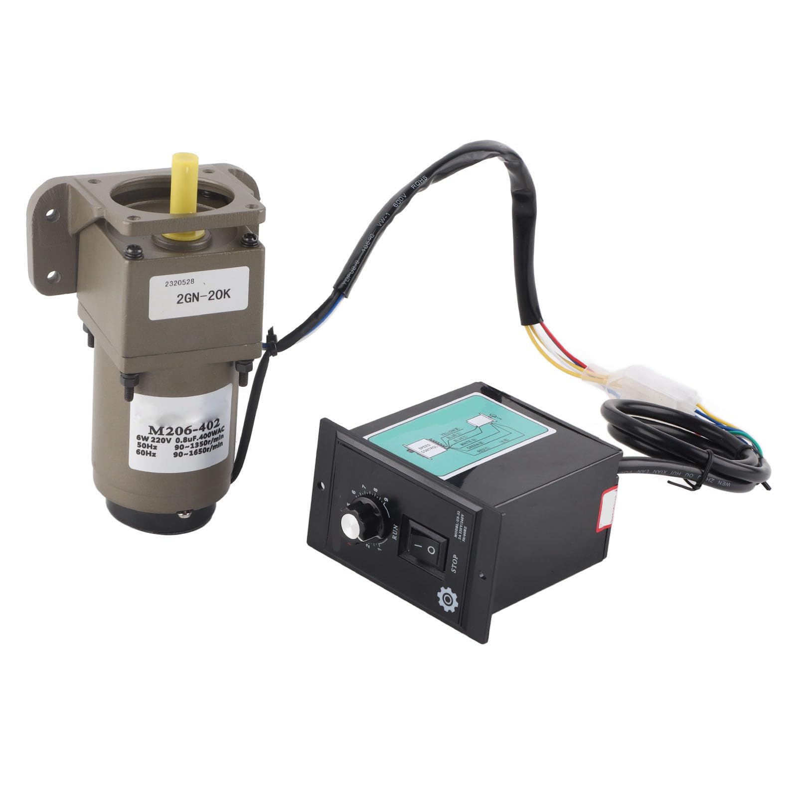 Motor de Engranajes de CA Motor Asíncrono Monofásico de Metal 220 V 6 W de Desaceleración Reversible de Velocidad Ajustable para Transportadores de Embalaje Maquinaria Textil y Equipos de