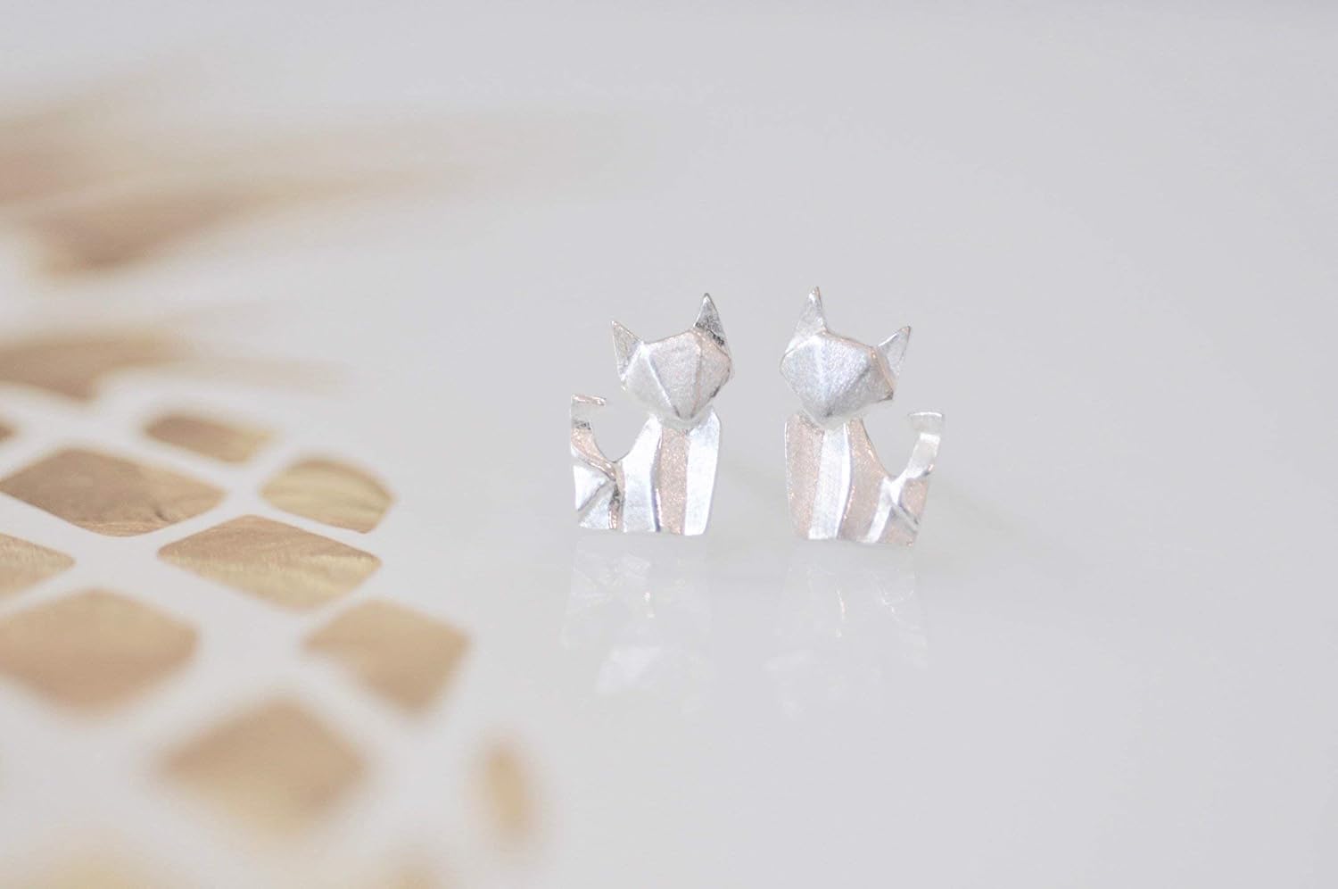 Origami Fox Earrings in Sterling Silver 925 - Jamber Jewels - Image 4