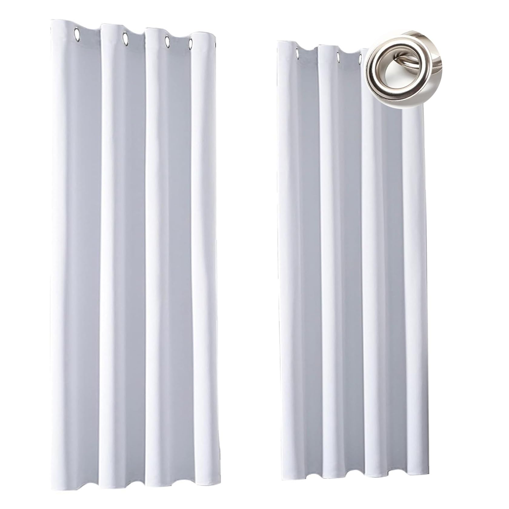 Tissu doux et infroissable pour ce rideau à oeillets isolant blanc
