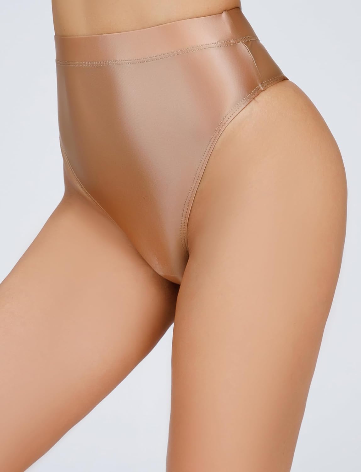FEOYA Women Metallic Thongs High Waisted Sexy Cheeky Panties Rave Festival Bottoms for Club Party - Image 2