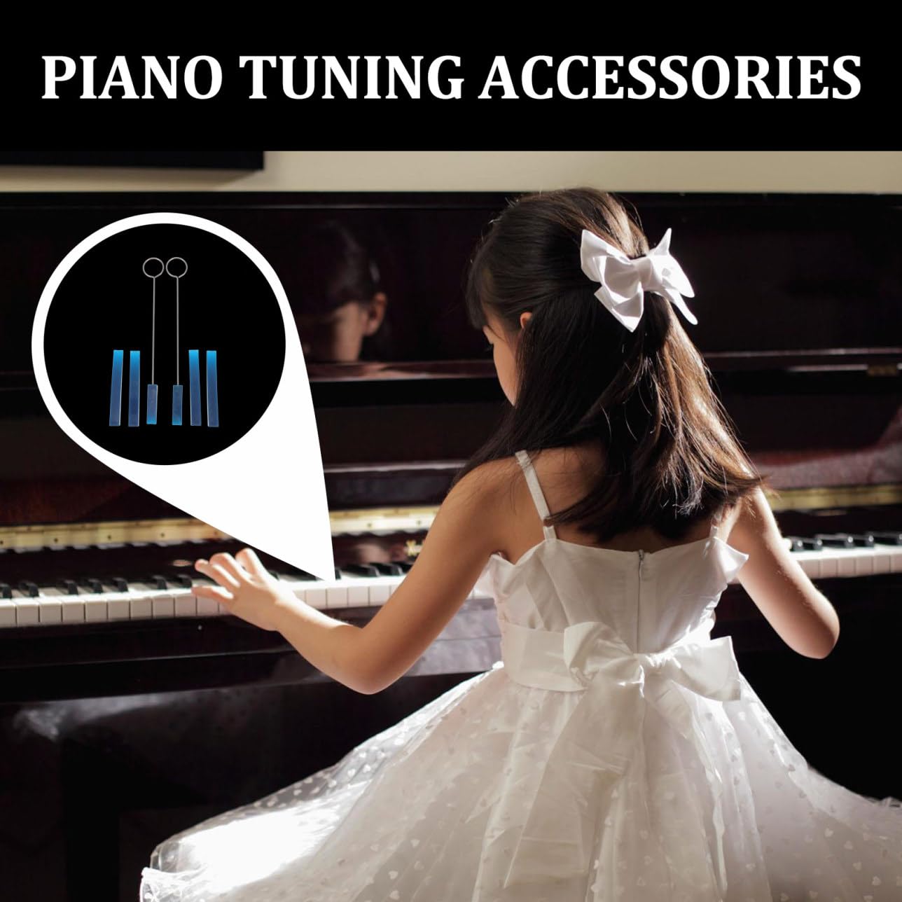 Set 6 Pezzi Smorzatori senza Danneggiare le Corde Strumento per Accordatura in Gomma Resistente per Musicisti per Pianoforte per Musicisti e Manutenzione Strumenti