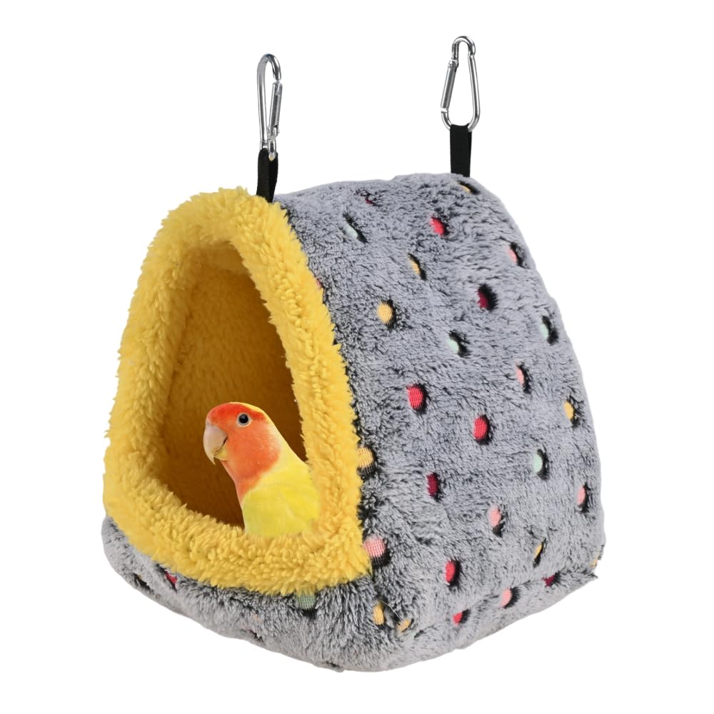 DONGKER Bird Nest House,Machine/Hand Washable Parrot Winter Warm Nest with 2 PCS Stainless Steel Hooks for Macaws African Grey Amazon Budgies Parakeets Cockatiels