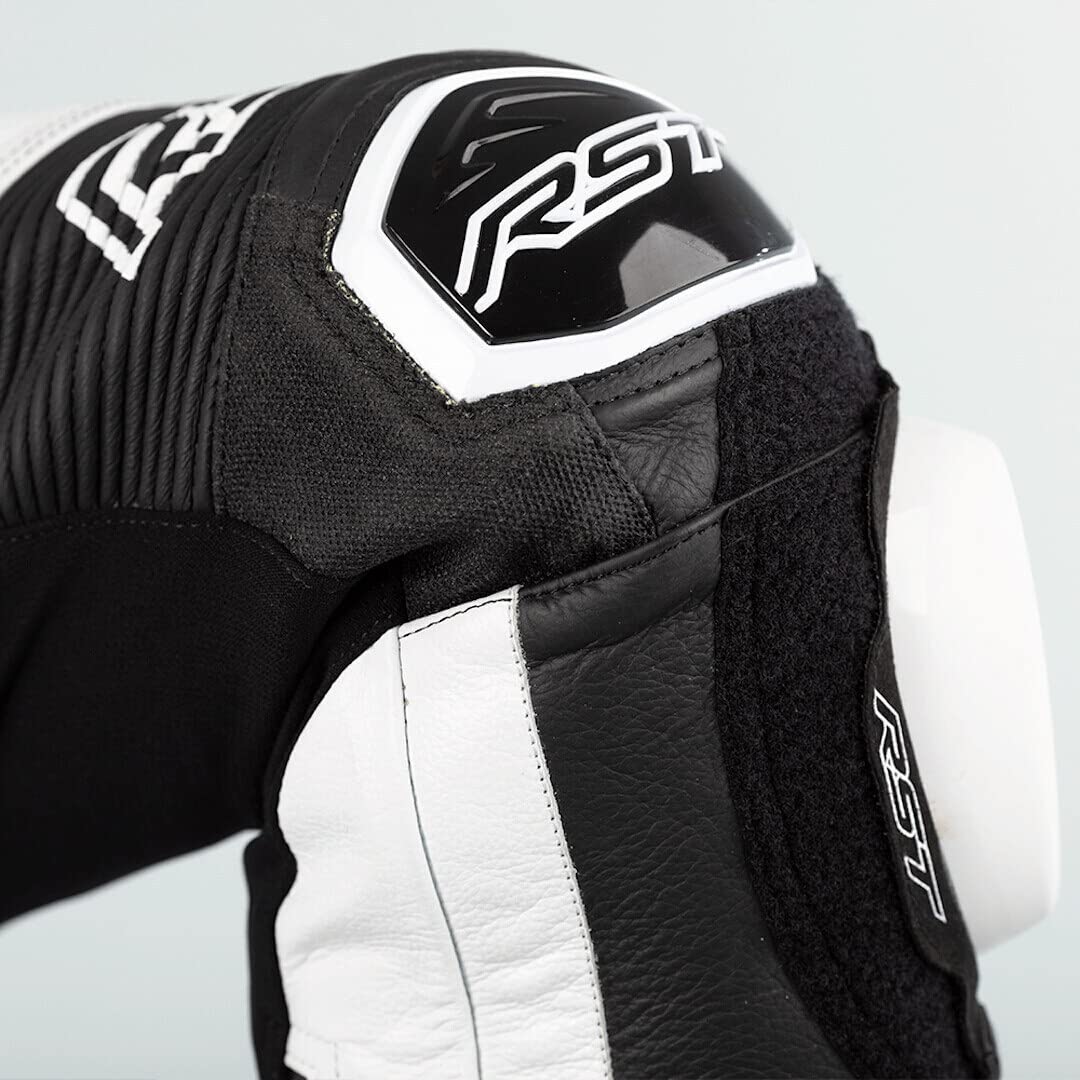 RST Pro Series Airbag Combinaison en cuir de moto une pièce (White/Black,XXL)