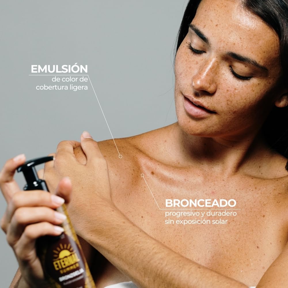 AOKlabs- BRONGZELIA Crema autobronceadora hidratante, emulsión fluida de rápida absorción 200ml.