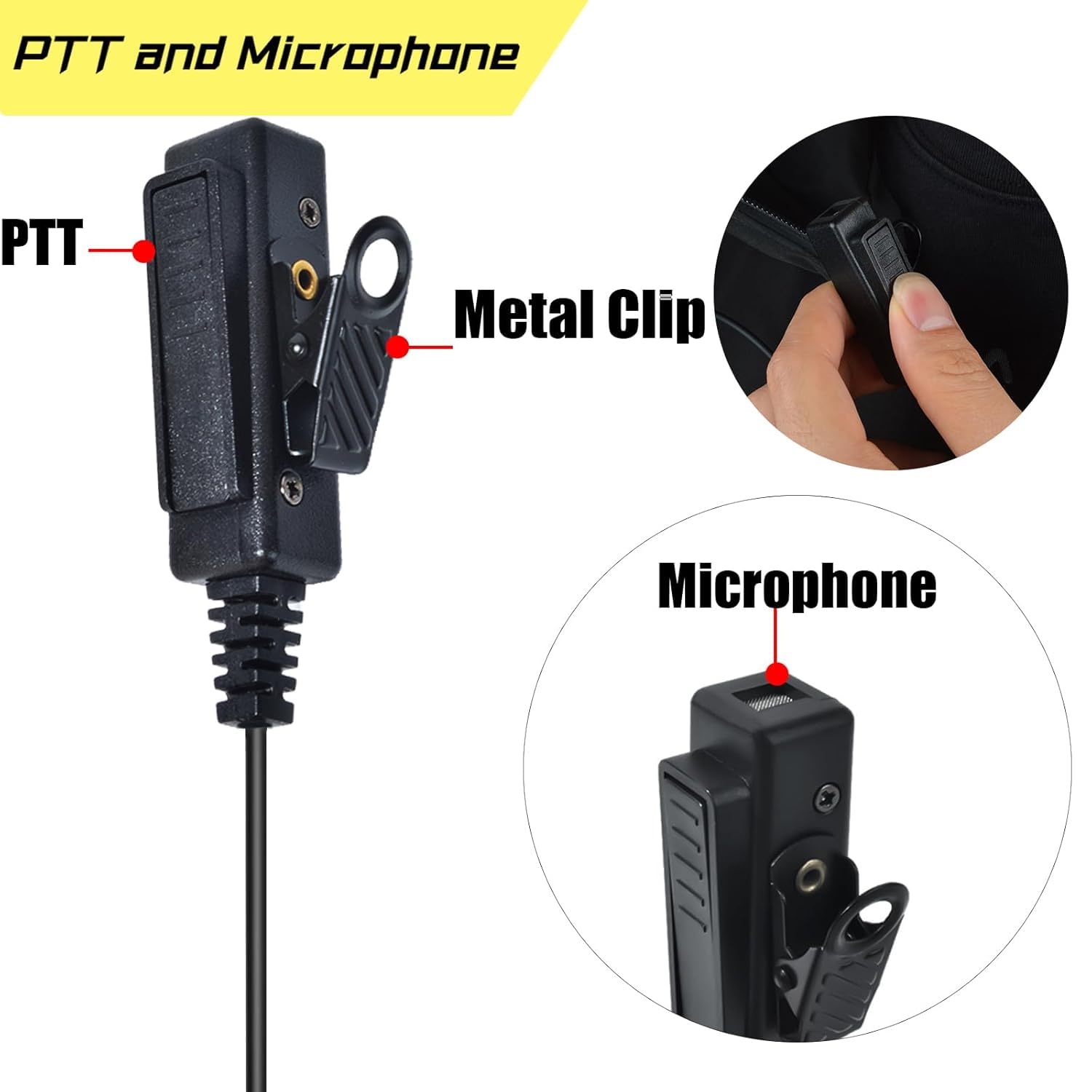 Cavo Audio Universale da 2 Pin a 3.5 mm 90° con PTT, Compatibile con Baofeng UV-5R 777 888S Kenwood TH-22AT TK-3100 Quansheng K5 TK-11 e Cuffie con Microfono a Ingresso 3.5 mm