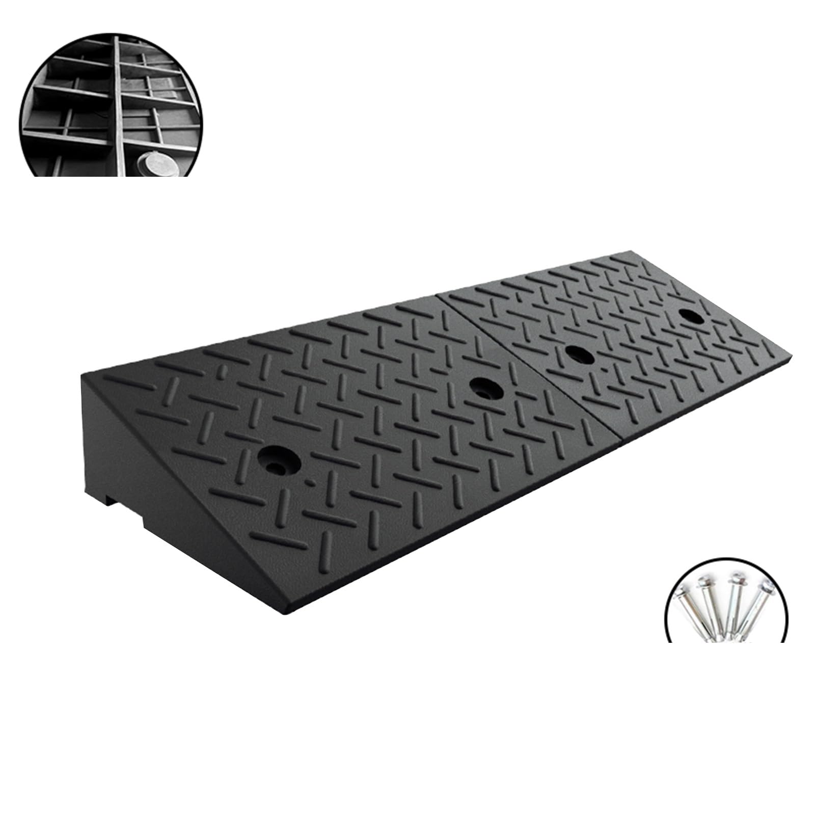 Rampa para silla de ruedas para el hogar, rampa para garaje para bicicletas, rampa para robot de barrido, resistente y duradera,con tornillos de instalación, adecuada para garajes, escalones ( Size :