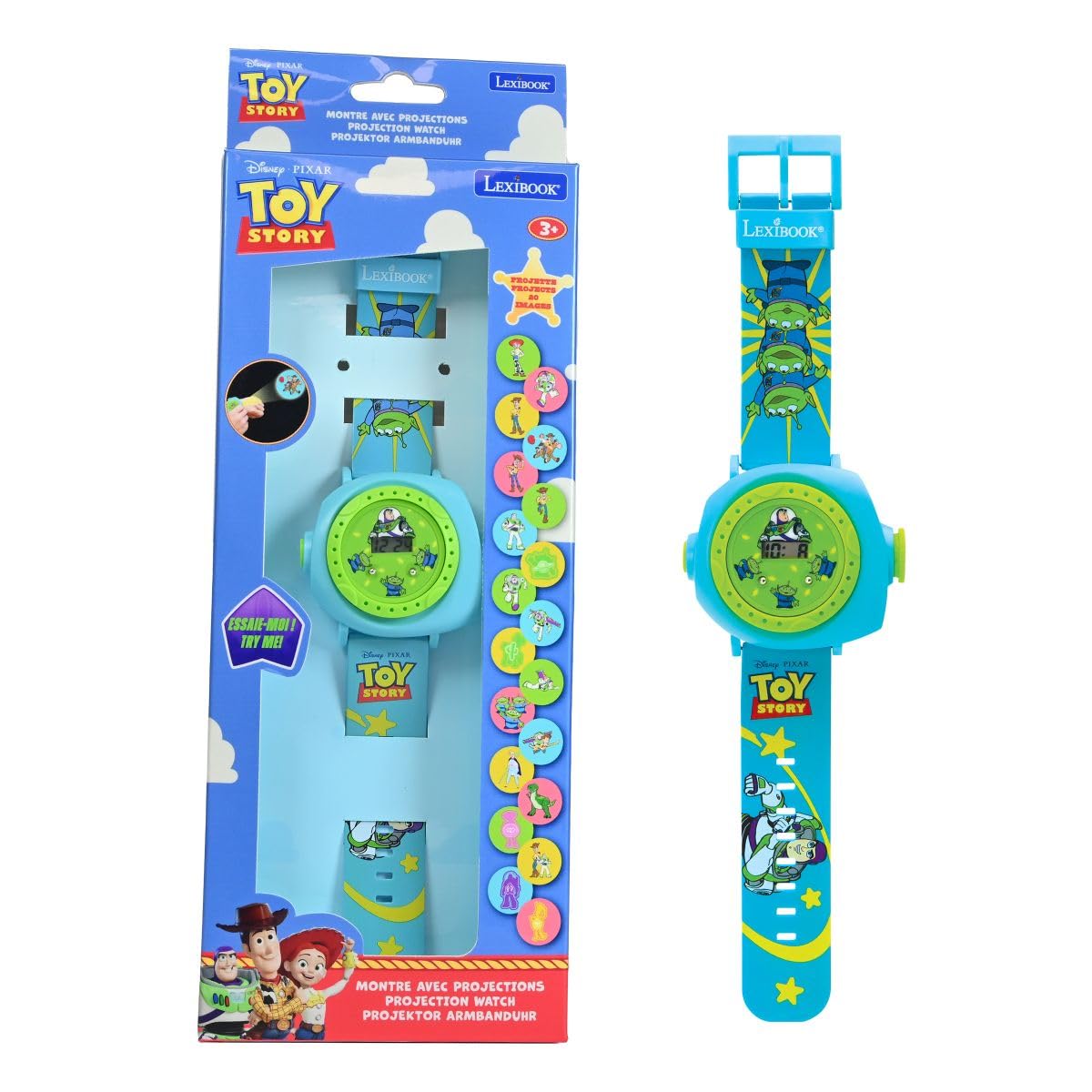 LEXIBOOK Disney Toy Story Reloj Digital Proyección 20 Imágenes DMW050TSLXB