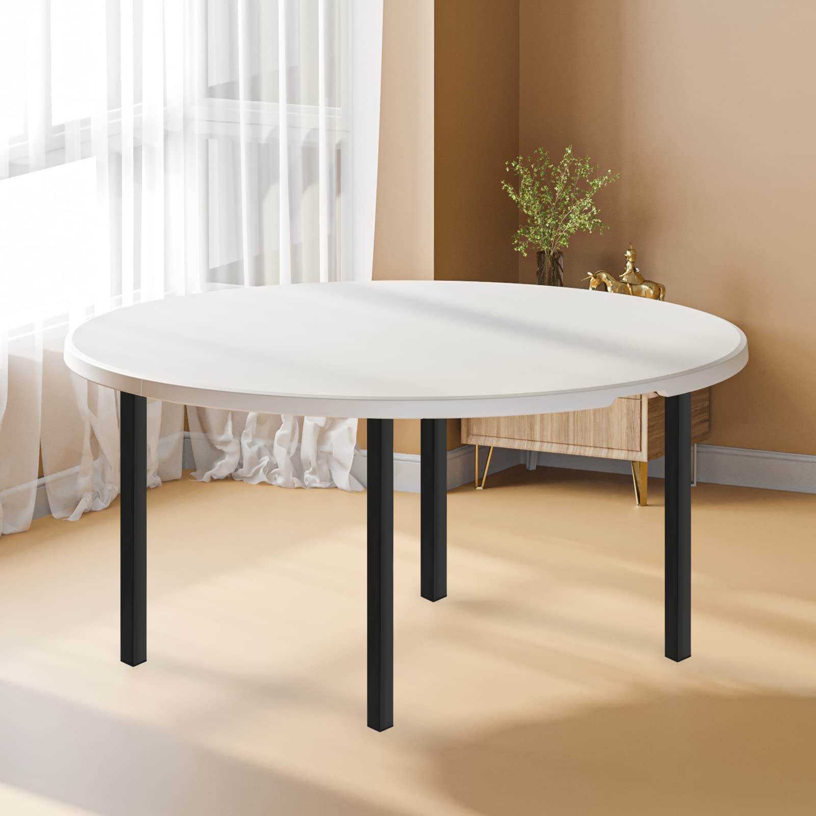 HUOLE 4 Piezas Patas para Muebles Regulables 4 Piezas -90cm (Negro) Patas Negras de Metal para Muebles con Tornillos Patas de Metal Redonda para Sofá Cama Mesa y Sillas Armarios Patas