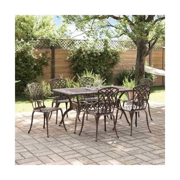 Garten Essgruppe Aluminium Bronze 7-teilig