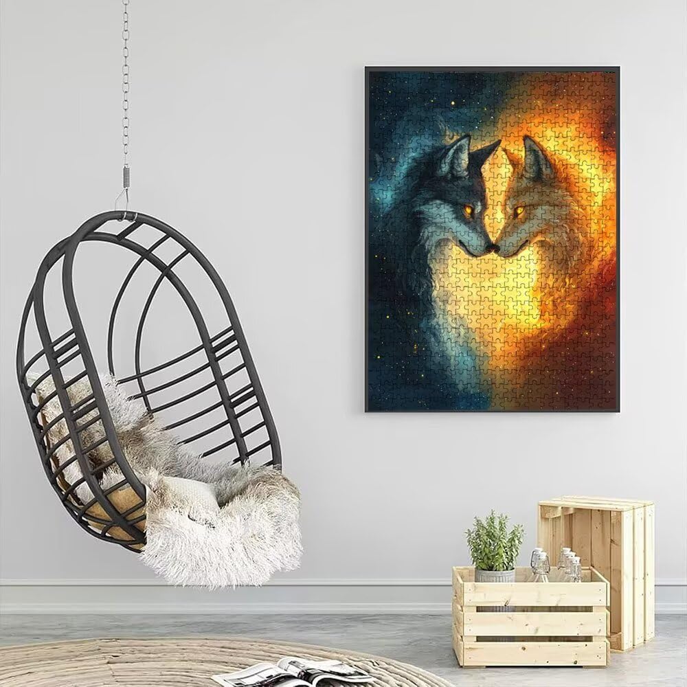 Puzzle 2000 Pezzi, Gemelli Lupo 3D Puzzle per Adulti Impegnativo, Educa Puzzles Artistico, Divertente E Stimolante Puzzles Decorativo per La Famiglia, Regalo e Decorazione Pareti DX0YL6-852