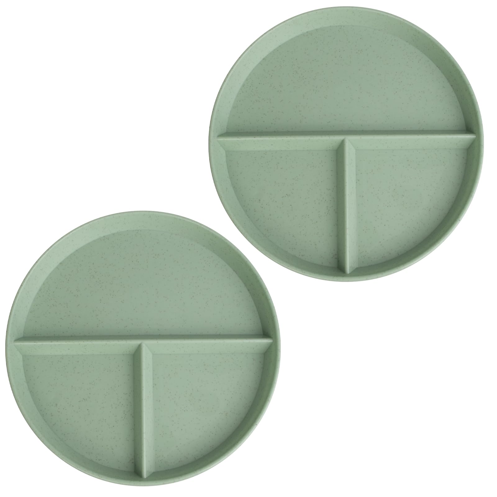 2Pcs Divided Plates,9 Inch Portion Control Plate Set, Dinner Plates Suitable for Balanced Eating (Color:Green)
